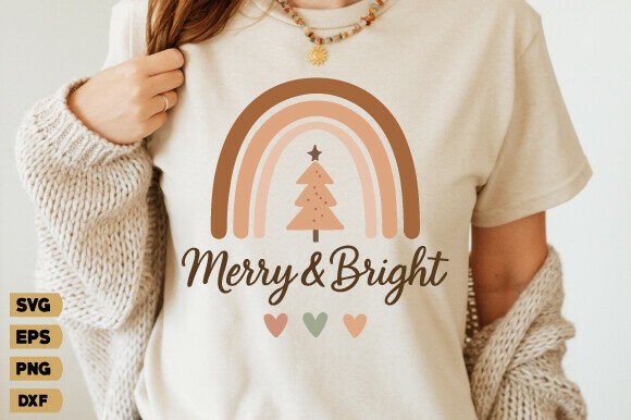 A Boho Christmas Graphic For T-Shirt Designs