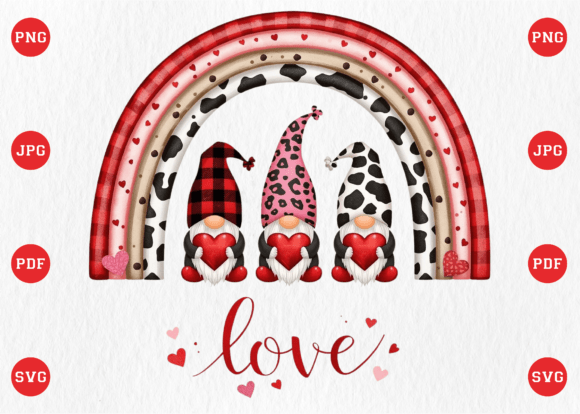 A Gnome's Rainbow Charm for Valentine's Day Embroidery