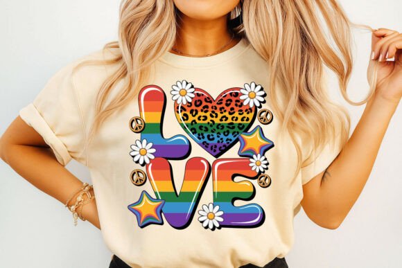 A Rainbow Love Design for T-Shirt Graphics and Modern Branding