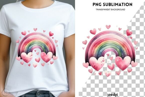 A Rainbow Valentine Graphic for Crafting Real Products