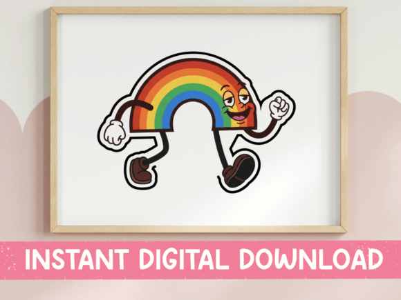 A Running Rainbow Character for Merchandise & Graphics