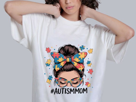 Autism Awareness Mom Graphics for T-Shirt Designs