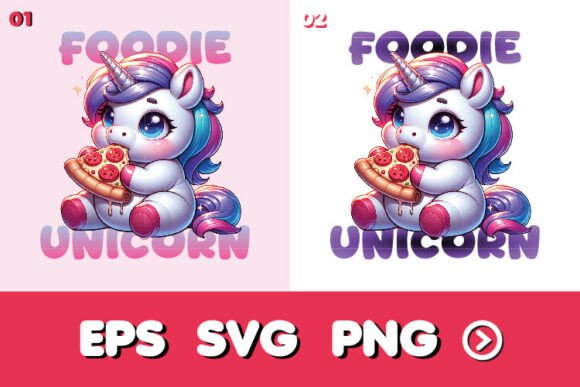 Foodie Unicorn Graphics for Fun T-Shirt Designs
