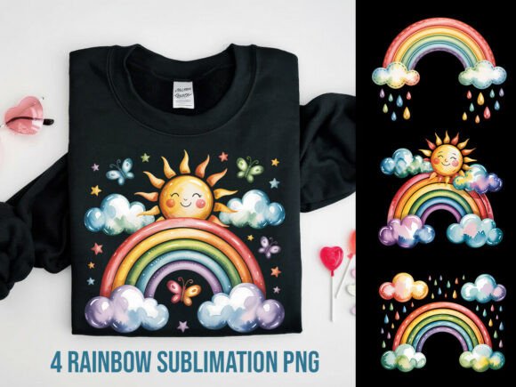 Four Boho Rainbow Graphics to Elevate Your T-Shirt Designs