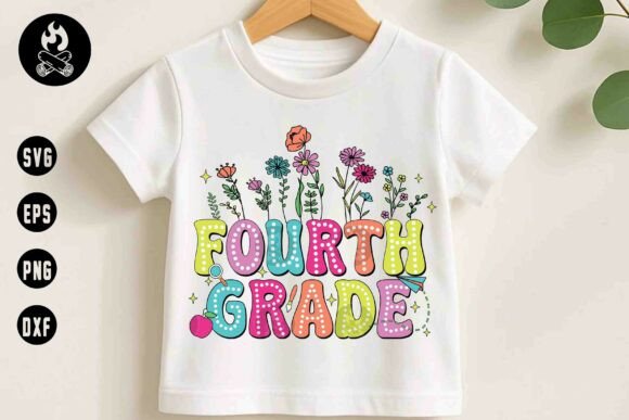 Fourth Grade SVG & PNG Graphics for T-Shirt Designs