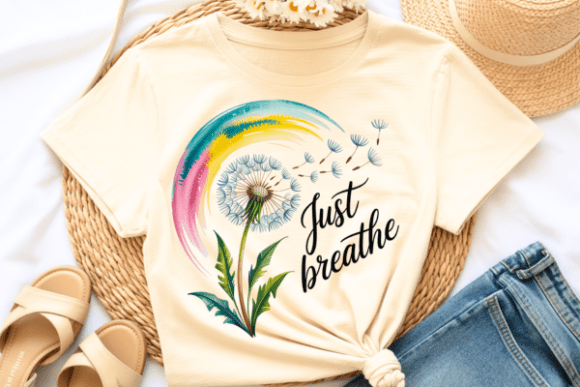Just Breathe: A Versatile Graphic Asset for T-Shirt Designs and Branding