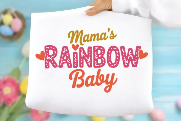 Mama’s Rainbow Baby PNG for Editorial Graphics & T-Shirt Designs