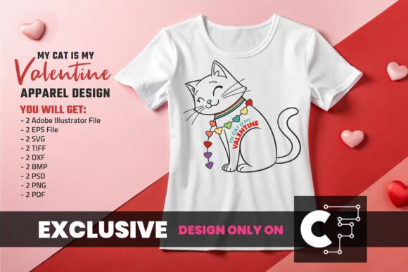 My Cat is My Valentine: A Vibrant Graphic for Content Publishing
