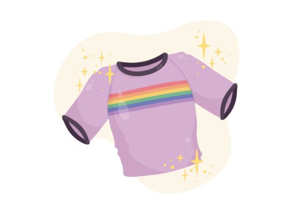 Rainbow Pride T-Shirt Graphic for Crafts and Merchandise