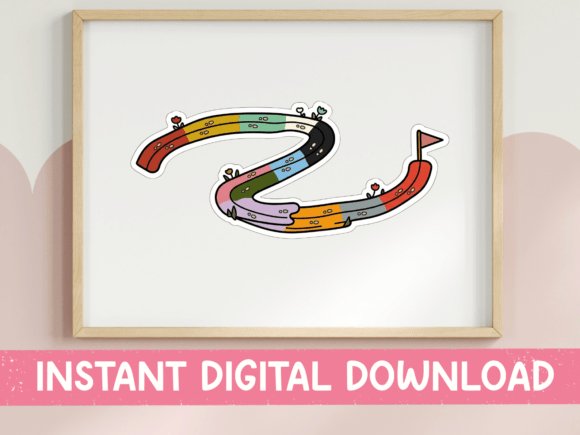 Rainbow Winding Road Journey Sticker: A Publishing-Friendly Graphic