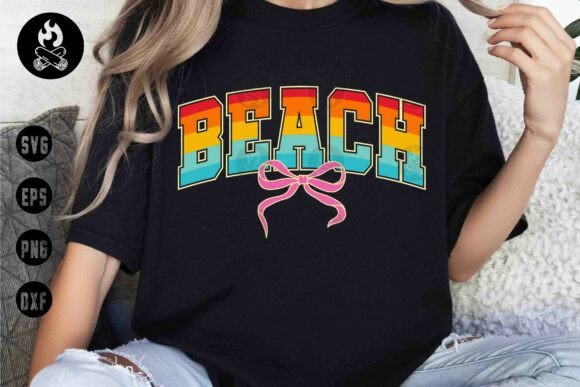 Reviewing the Retro Rainbow BEACH SVG Graphic for T-Shirt Designs